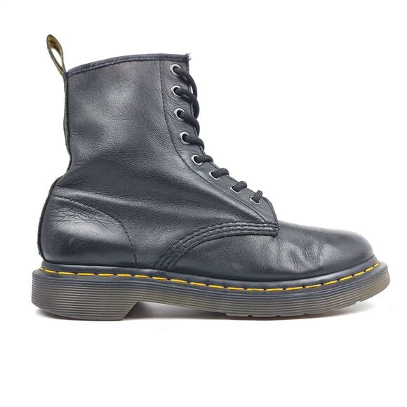 DR. MARTENS 1460 Black Smooth Leather Workwear Grunge Goth Combat Boots Punk 7 - Picture 3 of 10